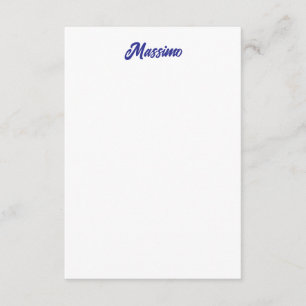 Carte D'accompagnement Couleur Bleu Profond Calligraphie Moderne Simple N