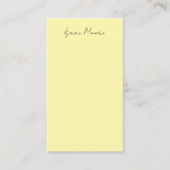 Carte D'accompagnement Couleur Crème Élégant Simple Nom Calligraphié (Devant)