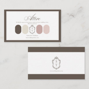 Carte D'accompagnement Couleur de tenue de mariage Rose poudrée Crème Mok