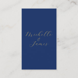 Carte D'accompagnement Couleurs Bleu & Or Nom Professionnel Tendance Mode