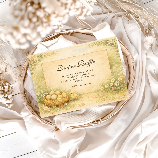 Carte D'accompagnement Country Garden Chicks Diapper Raffle (Créateur téléchargé)