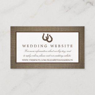 Carte D'accompagnement Country Rustic Horseshoe Sur Burlap Mariage