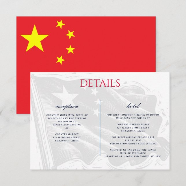Carte D'accompagnement Couple Chine (Devant / Derrière)