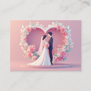 Carte D'accompagnement Couple de mariage romantique silhouette