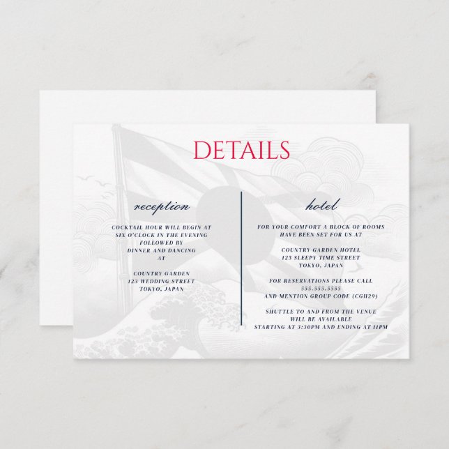 Carte D'accompagnement Couple du Japon (Devant / Derrière)