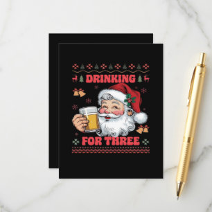 Carte D'accompagnement Couple Père Noël Noël Boire