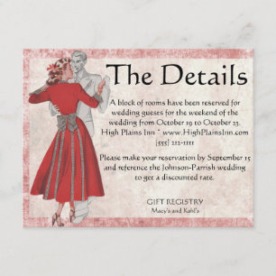 Carte D'accompagnement Couples vintages de danse de regard