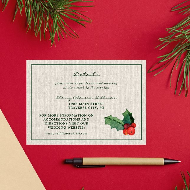 Carte D'accompagnement Courbe de vacances Poinsettia Détails de Noël Insé (Créateur téléchargé)