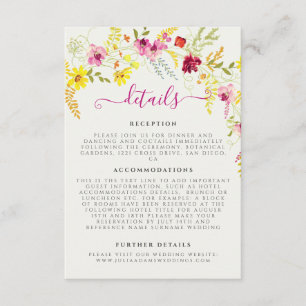 Carte D'accompagnement Couronne de fleurs d'orchidées sauvages roses viol