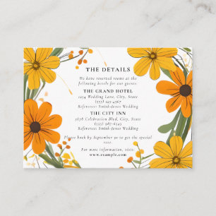 Carte D'accompagnement Couronne de fleurs sauvages orange et jaune pour m