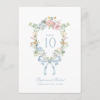 Couronne de monogramme de table élégante florale