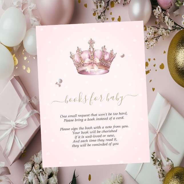 Carte D'accompagnement Couronne de Petite Princesse Perles Points Bébé Na (Créateur téléchargé)