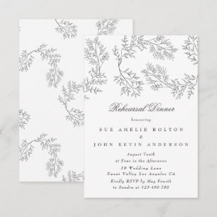 Carte D'accompagnement Couronne Élégante Fleurs Dessinées Mariage Minimal