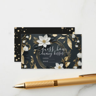Carte D'accompagnement Couronne florale en or blanc pour mariage et fête