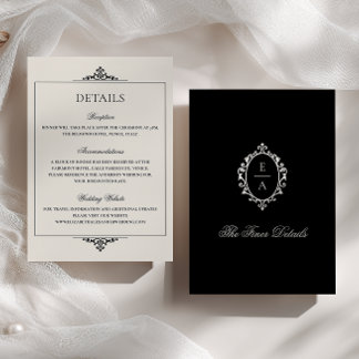Carte D'accompagnement Couronne Ovale Opulente Ancienne Fortune Détails d