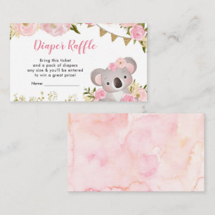 Carte D'accompagnement Couronne rose florale Koala Baby shower Déchets Ra