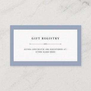Carte D'accompagnement Couture élégante   Dusty Blue Cadeau Inscription