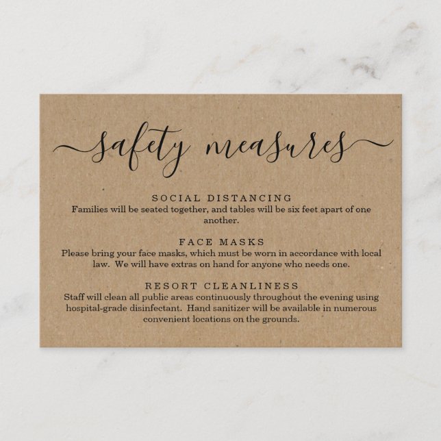 Carte D'accompagnement Covid 19 Masque de sécurité Information sur la per (Devant)