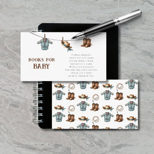 Carte D'accompagnement Cowboy Baby shower Books for Baby Request