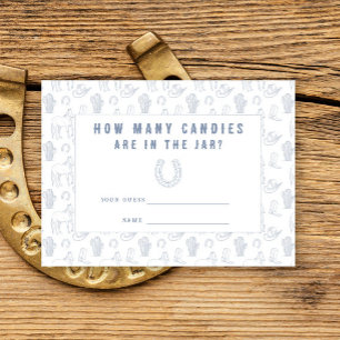 Carte D'accompagnement Cowboy Baby shower Devine combien de bonbons