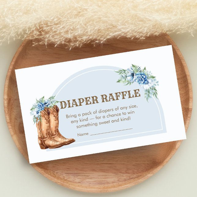Carte D'accompagnement Cowboy Baby Shower Diaper Raffle (A Little Cowboy Baby Shower Diaper Raffle)