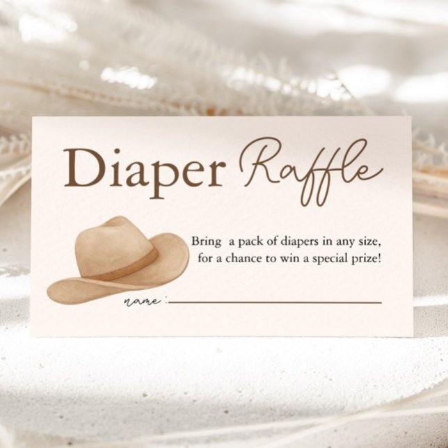Carte D'accompagnement Cowboy Baby shower occidental Déchets Raffle (Créateur téléchargé)