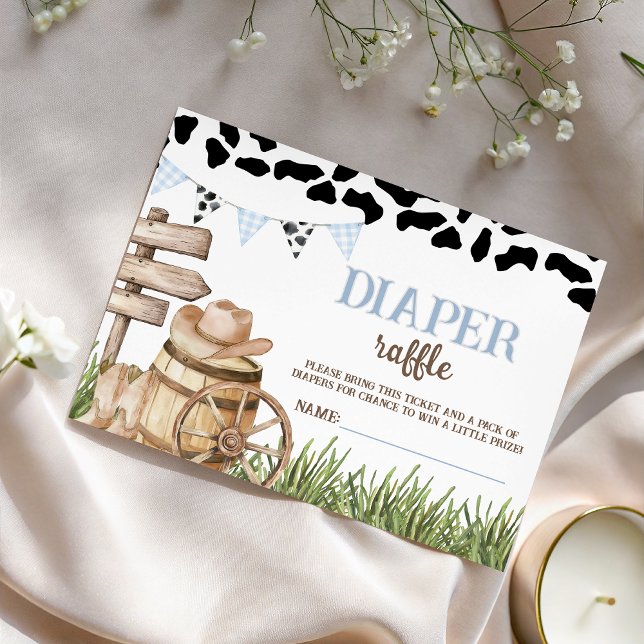 Carte D'accompagnement Cowboy Diaper Raffle Insert (Créateur téléchargé)