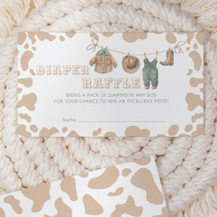 Carte D'accompagnement Cowboy Western Plaid Baby shower Déchets Raffin