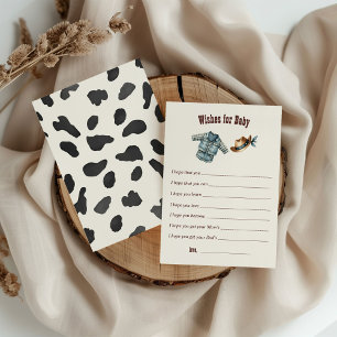 Carte D'accompagnement Cowboy Western Rodeo Baby shower des souhaits pour