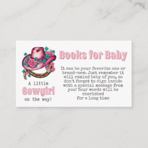 Carte D'accompagnement Cowgirl rose Floral Livre pour le jeu de Baby show