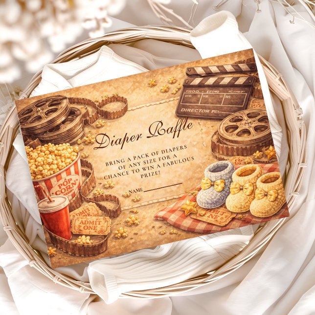 Carte D'accompagnement Cozy Movie Night Baby Shower Diapper Raffle (Créateur téléchargé)