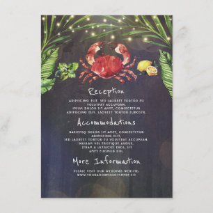 Carte D'accompagnement Crabe Tropical Mariage Information Invité