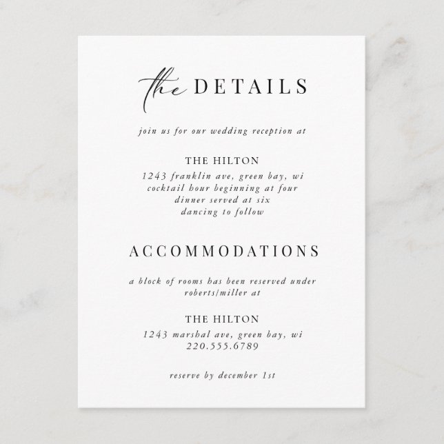 Carte D'accompagnement Cravate noire officielle Gold Art Déco Détails Ins (Devant)