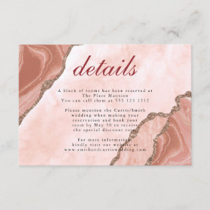 Carte D'accompagnement Cream Blush Agate Soft Pink Gold Détails du Mariag