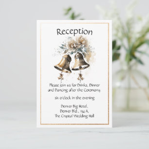 Carte D'accompagnement Cream Floral Pastel avec Mariage Bells Mariage