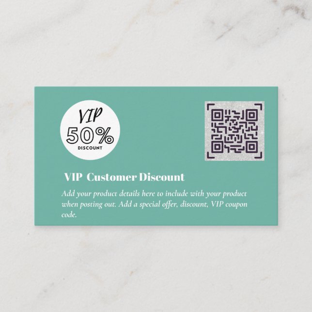 Carte D'accompagnement Créer des codes QR de remise VIP client (Devant)