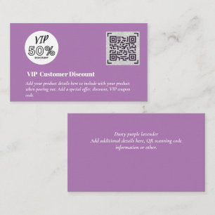 Carte D'accompagnement Créer des codes QR de remise VIP client