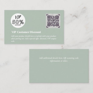 Carte D'accompagnement Créer des codes QR de remise VIP client