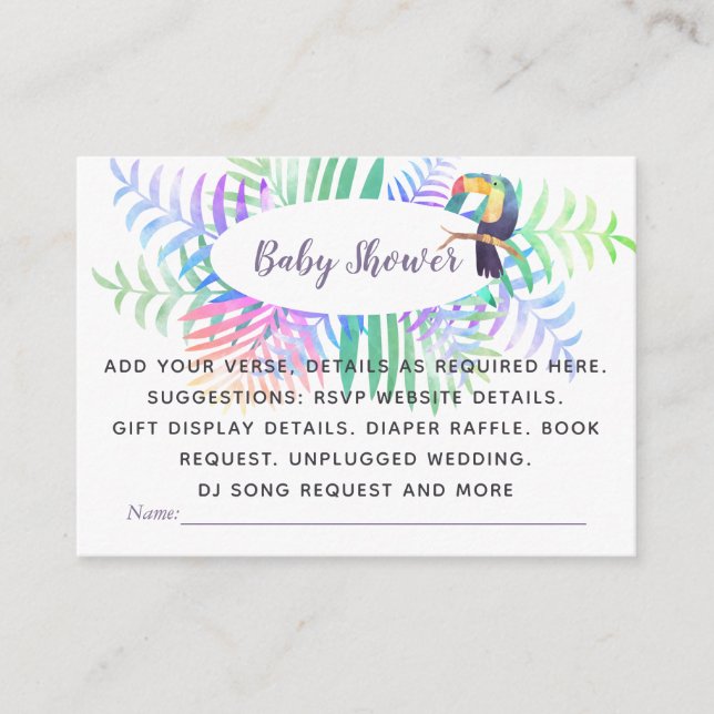 Carte D'accompagnement Créer des insertions d'événements - Baby shower tr (Devant)