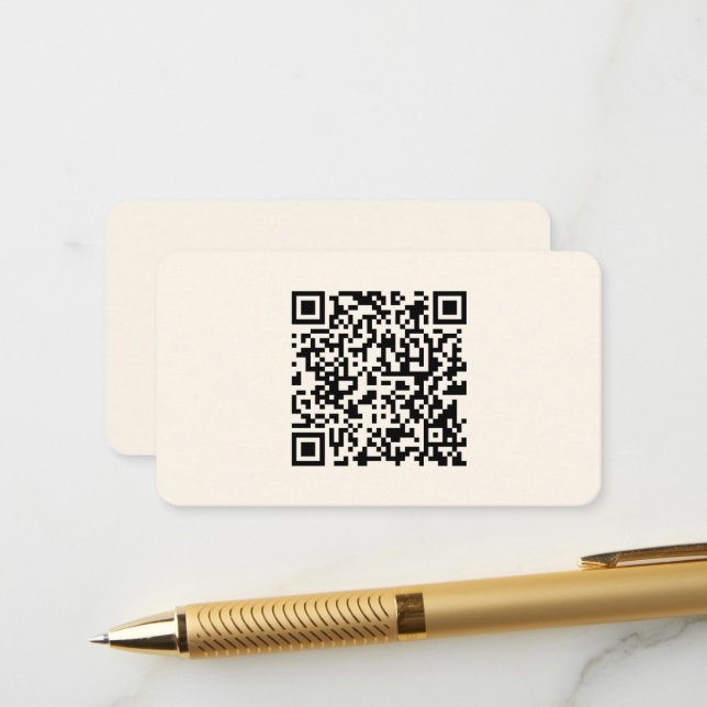 Carte D'accompagnement Créer instantanément un code QR | Blanc cassé modi (Devant/Arrière en situation)