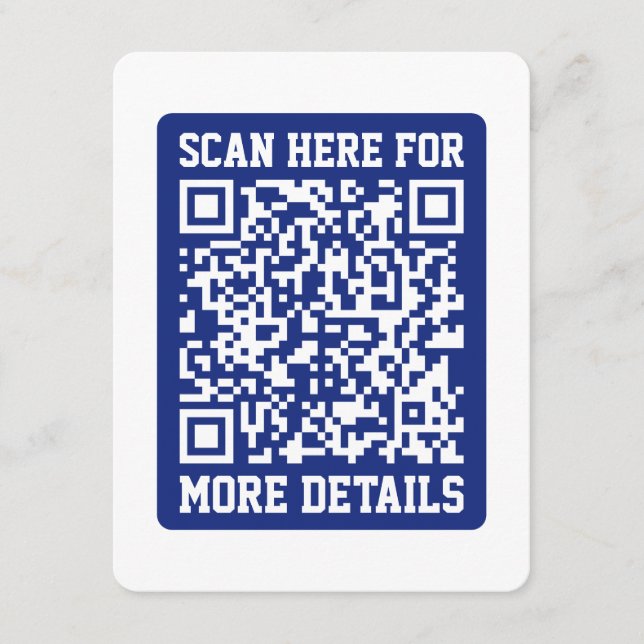 Carte D'accompagnement Créer un code QR scannable | Bleu marine (modifiab (Devant)