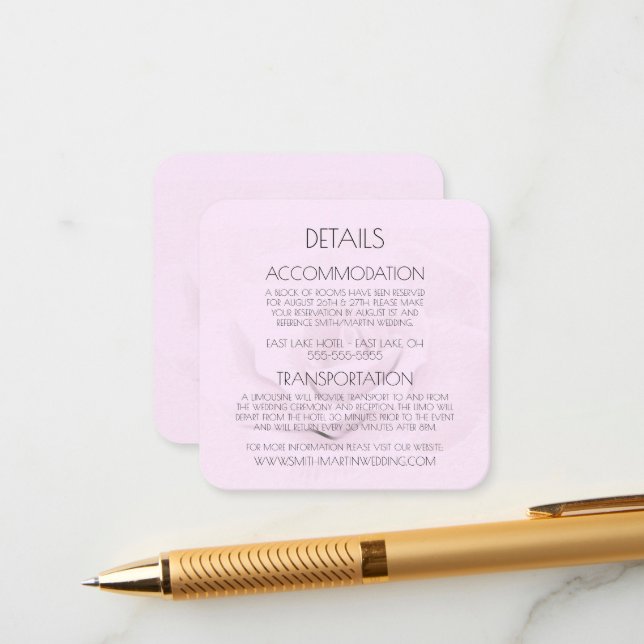 Carte D'accompagnement Créer votre propre Arrière - plan Rose de texte pe (Devant/Arrière en situation)