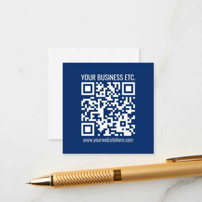 Carte D'accompagnement Créer votre propre code QR | Bleu (Devant/Arrière en situation)