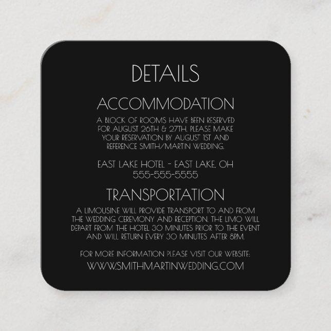 Carte D'accompagnement Créer votre propre - Noir (Devant)