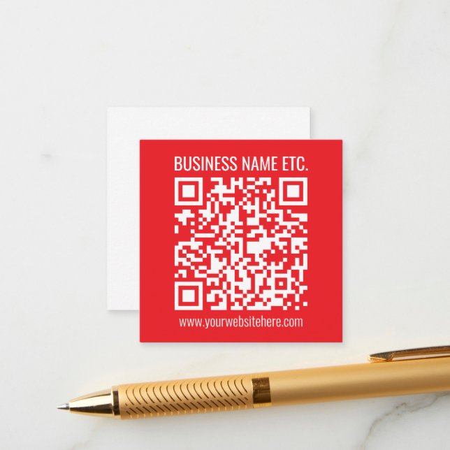 Carte D'accompagnement Créez instantanément votre propre code QR | Rouge  (Devant/Arrière en situation)