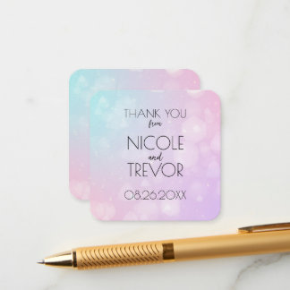 Carte D'accompagnement Créez le Vôtre - Remerciement Bokeh Rose Bleu