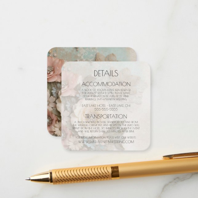 Carte D'accompagnement Créez Votre Propre Fleurs De Papier Chic Shabby Ru (Devant/Arrière en situation)