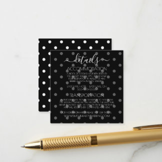 Carte D'accompagnement Créez Votre Propre Mariage à Points Noirs et Blanc