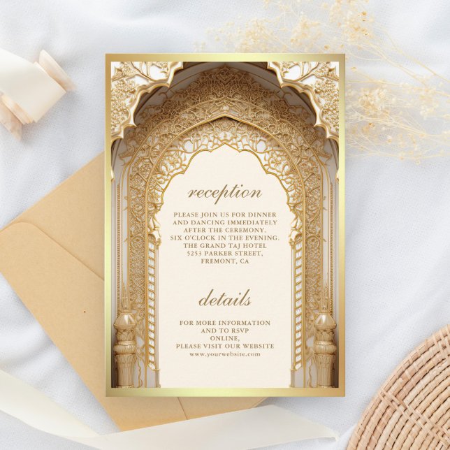 Carte D'accompagnement Crème de Mariage à l'Arche d'Or Royal (Créateur téléchargé)