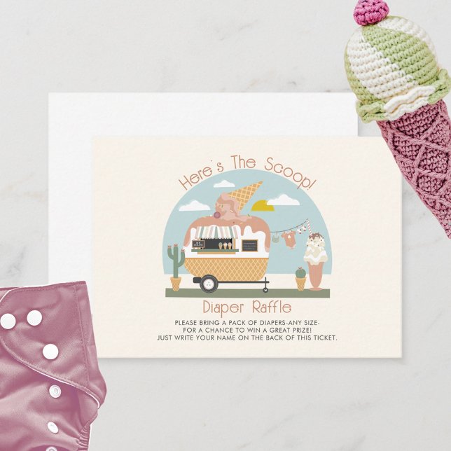 Carte D'accompagnement Crème glacée Léger Baby shower rose Refus de couch (Créateur téléchargé)